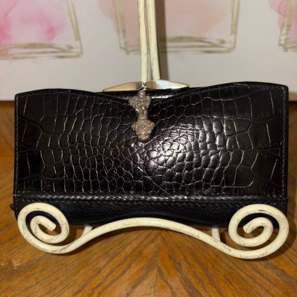 Brighton Black Croc-Embossed Wallet - Picture 1 of 6